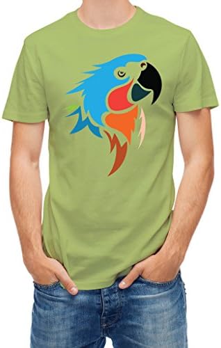 T-shirt Stylized colorful parrot head logo mascot Green Apple XXL