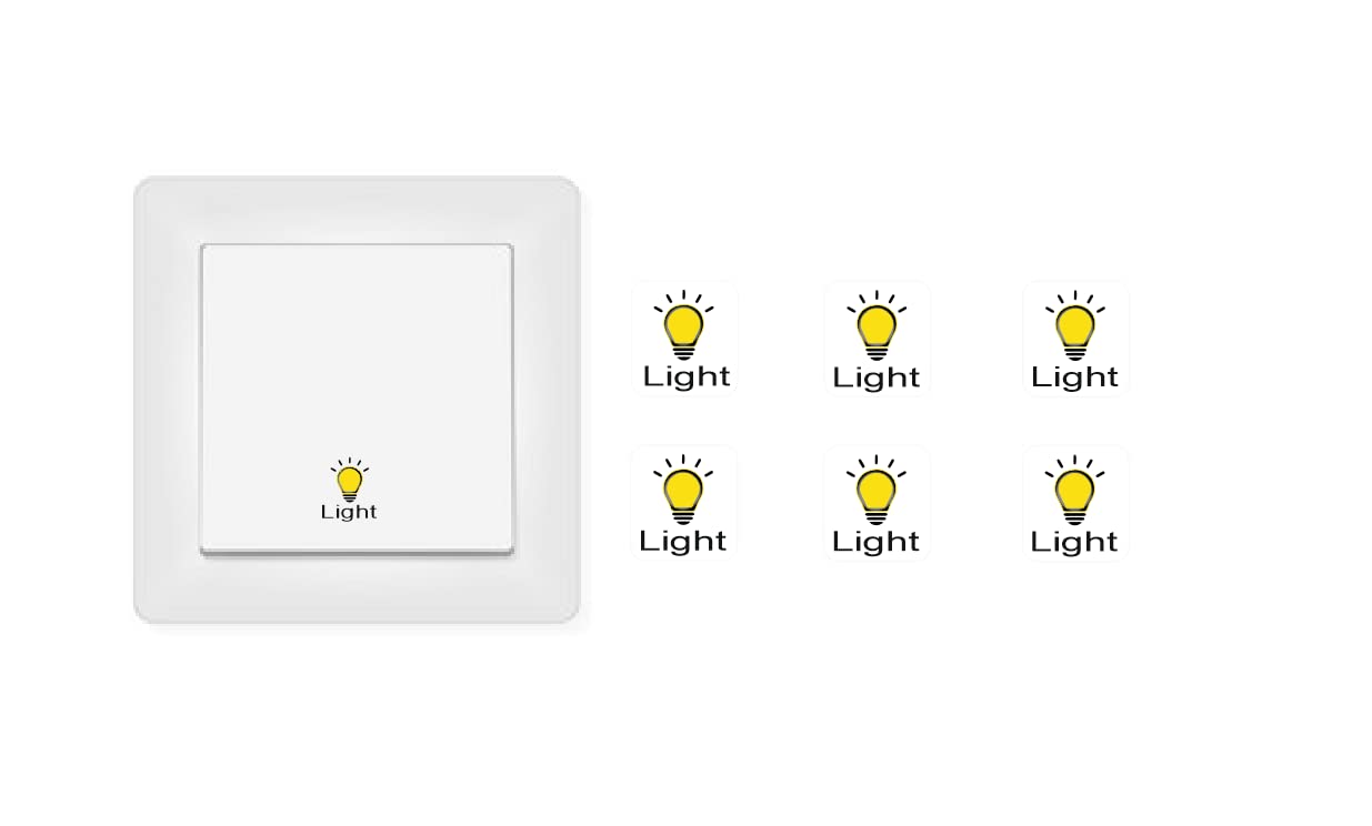 witch Stickers Pack of 6 Light Stickers with Lettering in English (UK RP40) (14mm)