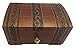 Polish Handmade Wooden Brass Clad Chest Jewelry Keepsake Box w/ Lock and Key
