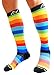 A-Swift Compression Socks for Women and Men - Rainbow Stripes, Large