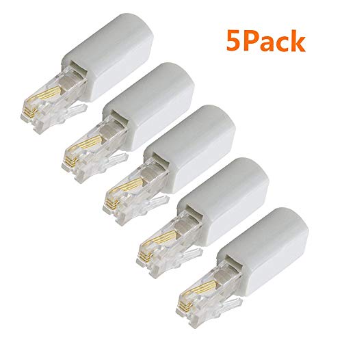 Telephone Cord Detangler, ohCome 360 Degree Rotating Adapter Landline Swivel Cord Untangler Anti-Tangle Phone Cable Telephone Accessory White (5 Pack)