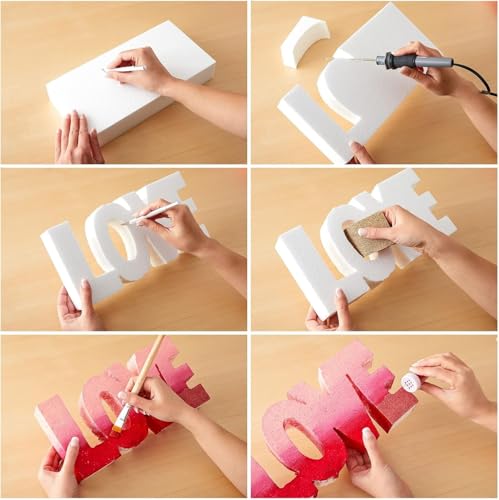 6Pcs Craft Foam Blocks, Floral Arrangement Base, Wedge-Shaped Styrofoam, DIY Flower Craft Foam for Wedding Centerpieces, Bouquets, and Decorative Projects, Sturdy and Lightweight (30.5x15x2.5cm)