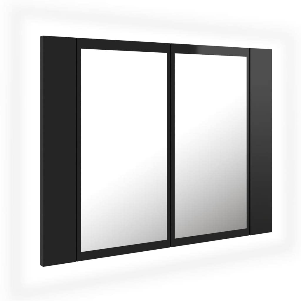 vidaXL-Armario-Espejo-de-Bano-con-Luz-LED-Inodoro-Aseo-Muebles-Mobiliario-Almacenamiento-Estante-Decoracion-Adorno-Negro