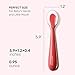 Baby Utensils First Stage Bendable Baby Feeding Spoons, Cute Stone Soft Tip Silicone Training Spoons Easy Grip BPA-Free Baby Toddler Feeding Set Pack of 4