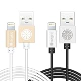 iPhone 6S Charger, iOrange-E™ 10Ft Apple Certified 2 Pack iPhone 6S Cord with Aluminum Connector for iPhone 6 6S Plus 5S 5C 5, iPad Air, iPad Mini 4 and iPod Nano 7th Gen, White & Black