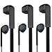 Earbuds, MXditect 3 Pack Headphones with Mic Stereo Earphones for iOS Android Windows System Black