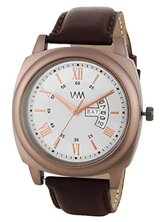 Analog Off-White Leather Mens Watch-065
