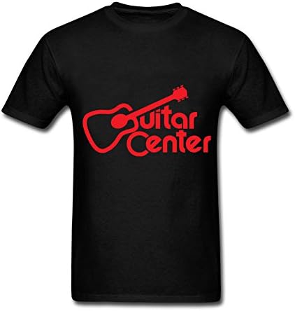 Red Guitar Center Logo Slim Fit T Shirt Men 2016 Black XL