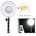 Table Top LED Selfie Ring Light with Stand for Makeup 8-inch Dimmable 24W 5500K O Circular Beauty Lamp with Bracket+3.5
