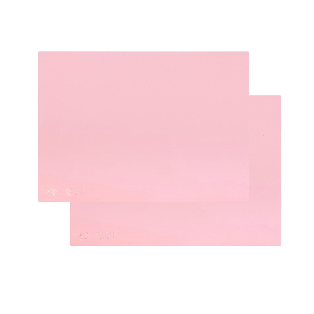 40x30cm Silicone Placemats for Kids, Non Stick Heat Resistant Tablemat, Kitchen Dining Table Mats Place Mat (Pink, 2)