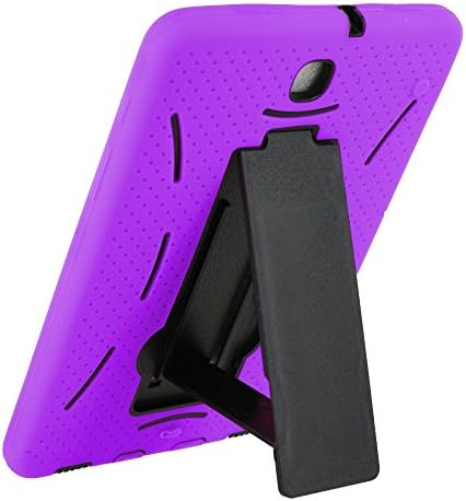 Galaxy Tab S2 8.0 Case KIQ (TM) Heavy Duty Hybrid Silicone Skin Hard Plastic Case Cover w/Screen Protector for Samsung Galaxy Tab S2 8.0 T715 - Black/Purple