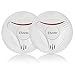 Elvicto 2 Pack Photoelectric Smoke Detector Sealed-in 10 Year Lithium, Battery-Operated Fire Alarm for Home