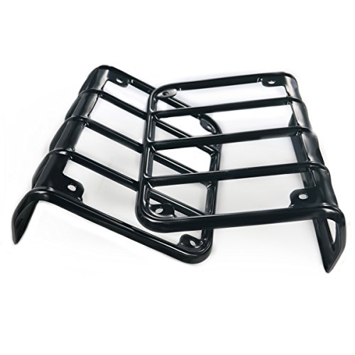 Bentolin Light Black Rear Euro Tail Light Guard Cover Protector 2007-2017 Jeep Wrangler JK Sahara Rubicon - Pair