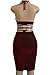 ioiom Woman's Strappy Backless Bandeau Stretchy Slim Fit Tight Summer Midi Dress Wine L