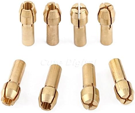 Obula£¨TM) New 8Pcs Brass Drill Chucks Collet Bits 1mm/1.6mm/2.3mm/3.2mm 4.3mm Shank for Dremel Rotary Tool Power Tool Accessories