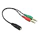 Conwork 2-Pack Stereo 3.5mm Female to 2 Male Gold Plated Headphone Mic Audio Y Splitter Extension Cable