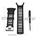 Watch Band Strap, HYTE Rubber Replacement Soft WristBand Watch Straps with Metal Clasp and Silver Buckle for Suunto Ambit3 PEAK Ambit 2 1 2R 2S Series (Include Screwdriver + Screws, Black)