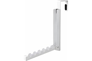 VIAV Over The Door Hooks Hanger,Foldable Over Door Drying Laundry Rack Hooks for Hanging Clothes with 6 Groves Over Door Towel Racks for Clothes,Coat, Behind Back Bathroom, Bag and Robe 1 Pack(White)