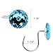 Adwaita Decorative Shower Curtain Hooks, Acrylic Crystal Rhinestones, Set of 12 (Blue)