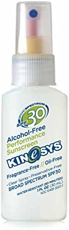 KINeSYS Fragrance Free Clear Spray Sunscreen for sensitive skin, SPF 30, Hypoallergenic, Broad Spectrum UVA/UVB protection for Body, Alcohol, PABA and Oxybenzone FREE, 170+ Sprays, 1 Fl Oz (Pack of 2)