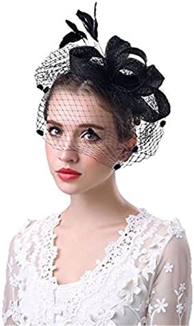Xyhd Women Fascinator Cocktail Hat With Veil Handmade For Wedding Tea Party