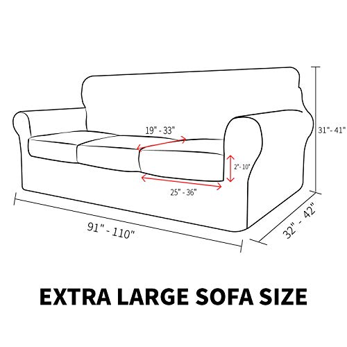 MAXIJIN 4 Piece Extra Large Couch Covers for 3 Cushion Couch Super