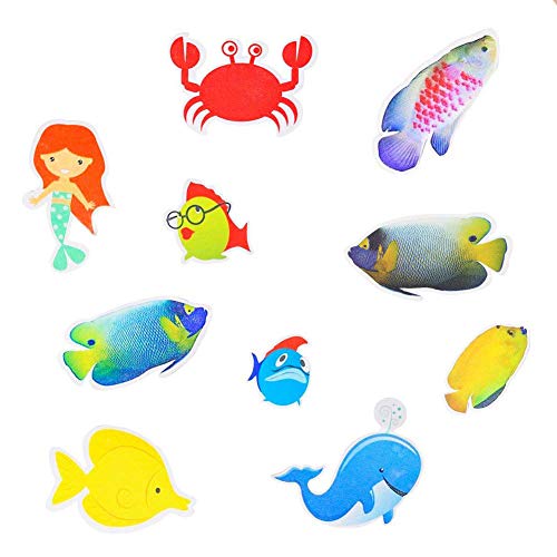 FuturePlusX Bathtub Sticker, 10PCS Adhesive Safety Treads Non-Slip Bathtub Appliques Accessories for Tubs Bath
