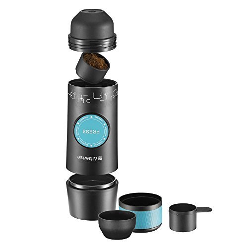 Click Here to See More Images Alfawise Portable Expresso Machine, Mini Handheld Espresso Maker for Camping, Hiking, Travling, Home and Outdoor, One-Button Operation