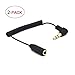 Riipoo Coiled 3.5mm Audio Extension Cable - 2-Pack 30cm Mini Coiled 3.5mm Headphone Cable, 90 Degree 1/8