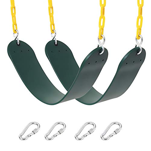 2 Pack Heavy Duty Swing Seat 66" Chain Plastic Coated Playground Swing Set Accessories Replacement Tree Swing seat