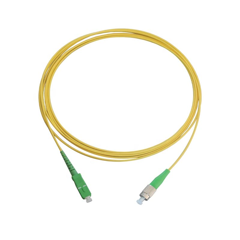 CHB Rugged 3 Meter Simplex Fibre Optic Patch Cable SC LC FC ST E2000 APC UPC Single Mode OS2 9/125 Yellow Patch Lead 3mm Fiber Patchcord (SC/APC - FC/APC)