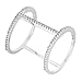 Sterling Silver Micro Pave CZ Vertical Bars Big Ring (Size 7)