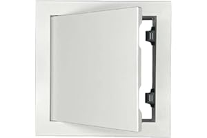 RLOZUI Access Doors Panel 10 x 10 inch Aluminum Alloy Access Door for Drywall Panel for Wall and Ceiling Electrical and Plumbing (White, 10x 10 inch)
