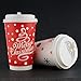 24 Piece 16 Oz Disposable Christmas Coffee Cups Set With Plastic Lids, Festive Designs, Party Giveaways, Party Favors