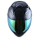 WOW Motorcycle Street Bike Full Face Helmet Carbon Fiber Black