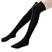 Ordenado 2 Pairs Women's Over knee Leg Warmer Thigh High Cotton Winter Socks( Black&dark Grey)One Size