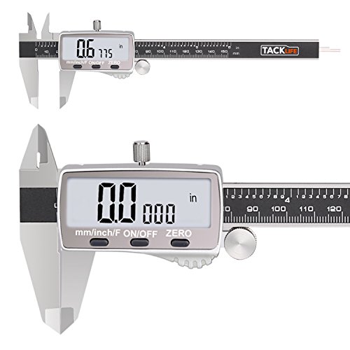 Tacklife DC02 Digital Caliper Stainless Steel Caliper 0-6 Inch/150mm with Extra Large Display, Auto off Featured Inch/Fractions/Millimeter Conversion, High Accuracy Measuring Tool