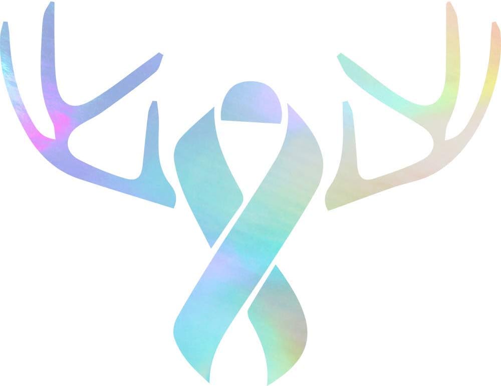 USC DECALS Save A Rack Breast Cancer Ribbon (Hologram) (Set of 2) Premium Waterproof Vinyl Decal Stickers for Laptop Phone Accessory Helmet Car Window Bumper Mug Tuber Cup Door Wall Decoration