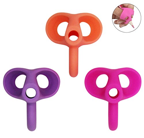 Kids Pencil Grips 3 Fingers Positioning Writing Aid Grip Posture Correction Tool Pen Holder - Thumbnail 6