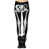 Zeagoo Women Leg Bones X Ray Skeleton Stretch Legging Ankle Full Length Pants