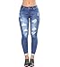 Tengo Women's Slim Denim Pants Juniors Girls Stretchy Distressed Skinny Jeans