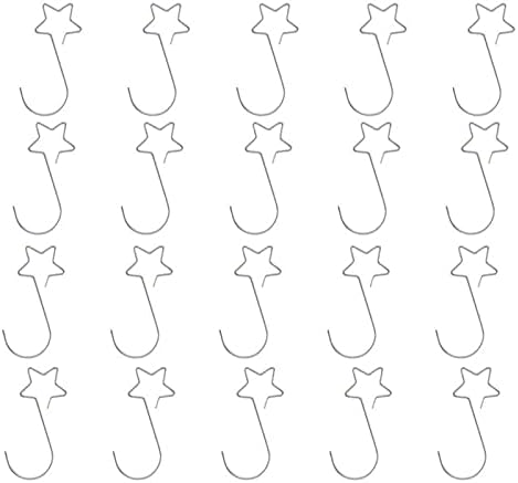 Ornament Hooks - DEBIDSTL 100PCS Christmas Wreath Ornament Hooks Metal Hanging Hooks for Christmas Balls Decoration Christmas Tree Stainless Steel Star Shaped Hooks Home Decor(Sliver)