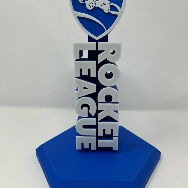 BryansGoods Rocket Car League Inspired 3D Printed Headphone Stand - Gamer Desk Accessory with Bold Logo & Sturdy Base for Organizing Your Setup (Headphones NOT Included)