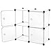 C&AHOME Cube Storage Organizer, Modular 4-Cube Shelving Units, Closet Cabinet, Plastic Closet Organizer with Doors Ideal for Bedroom, Home Office, 24.8”L x 12.4