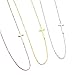 ELBLUVF Stainless Steel Yellow Gold Rose Gold Silver Plated Sideways Cross Necklace