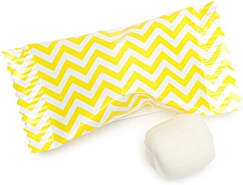 ButterMints 100 Count Wrapped in Yellow Chevron Style Candy Wrapper - Mint Candy