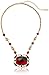 1928 Jewelry Gold-Tone Siam Red Square Faceted Adjustable Pendant Necklace, 16"