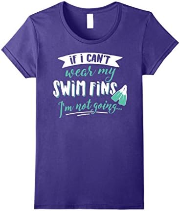 Womens Swimming T-Shirt for Women & Girls - My Swim Fins! Large Purple