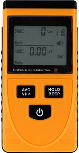 GM3120 Electromagnetic Radiation Detector Tester Phone PC Home Equipment Radiation Monitoring with LCD Display Orange &amp; Black