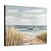 ARTISTIC PATH Seashore Artwork Coastal Wall Art: Abstract Beach Art Painting Print on Wrapped Canvas for Room Decoration (24